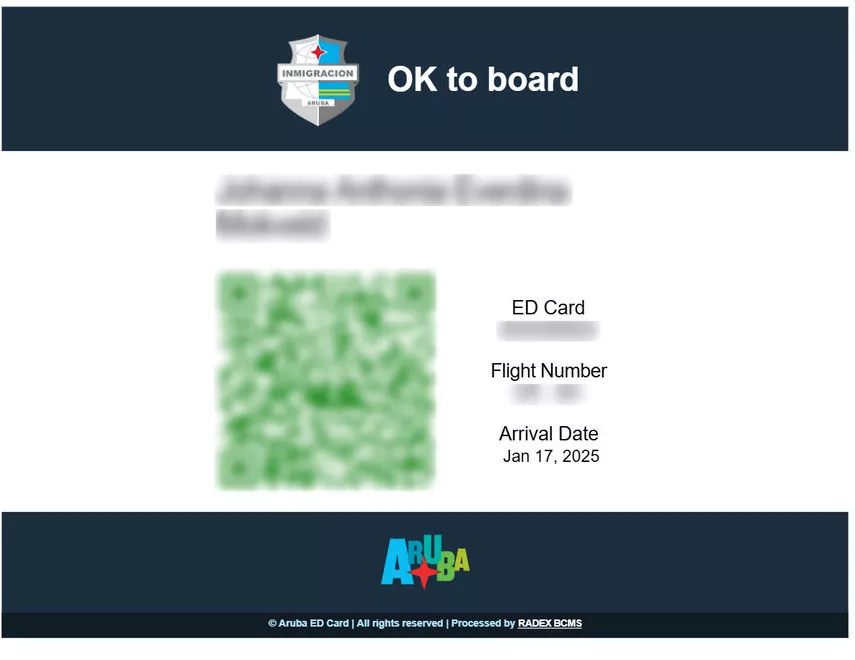 Aruba ED-Karte Muster
